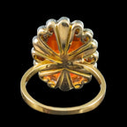 Antique Edwardian Fire Opal Diamond Cluster Ring 3.4ct Opal