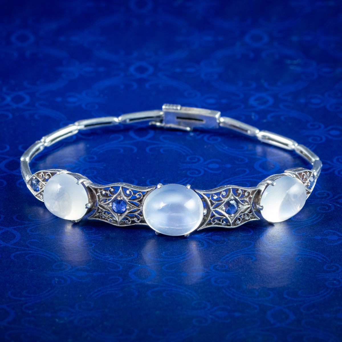 Art Deco Moonstone Sapphire Bracelet |  Main image