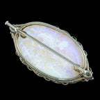 Antique Art Deco Opal Diamond Onyx Brooch 18ct Gold With Box 