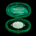 Antique Art Deco Opal Diamond Onyx Brooch 18ct Gold With Box 