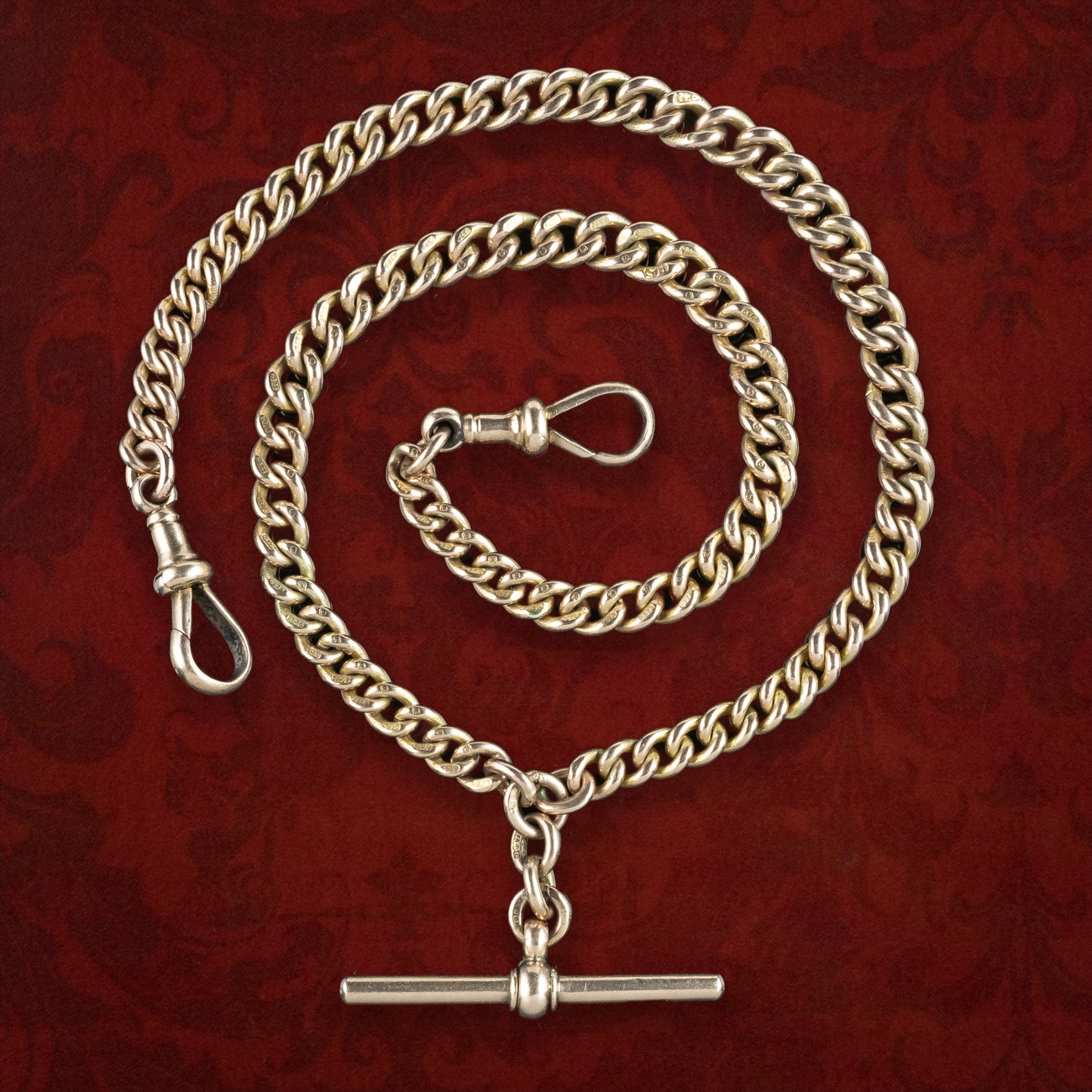 Antique Edwardian Albert Chain 9ct Gold  Main image