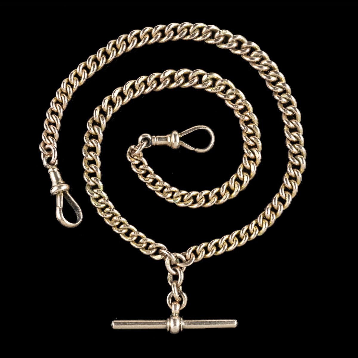 Antique Edwardian Albert Chain 9ct Gold 
