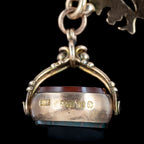 Antique Edwardian Albert Chain 9ct Gold With Medallion And Swivel Fob 