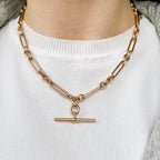 Antique Edwardian Albert Chain 9ct Rose Gold Dated 1916