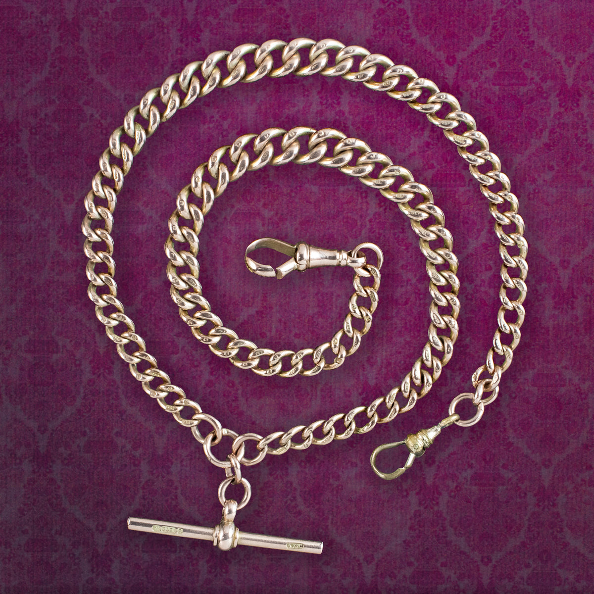 Antique Edwardian Albert Curb Chain 9ct Gold Main image