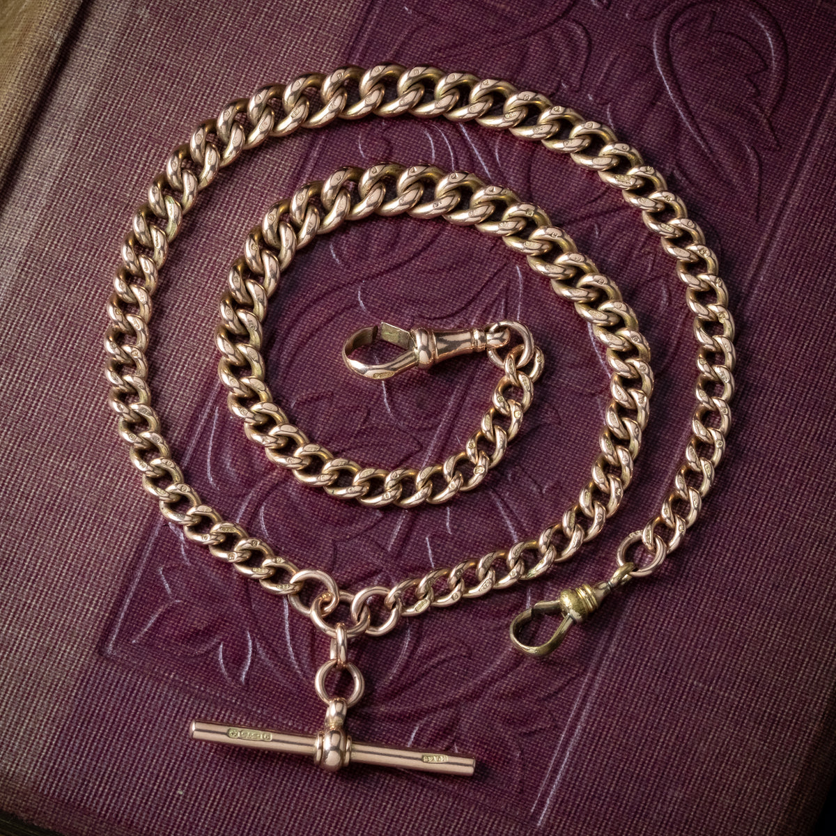 Antique Edwardian Albert Curb Chain 9ct Gold