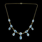 Antique Edwardian Aquamarine Dropper Necklace 36ct Total