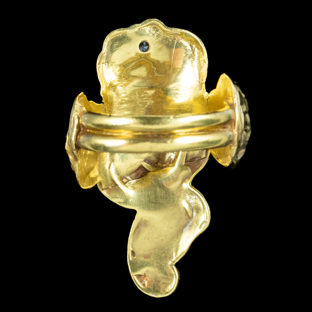 Antique Edwardian Art Nouveau Diamond Nymph Maiden Ring 