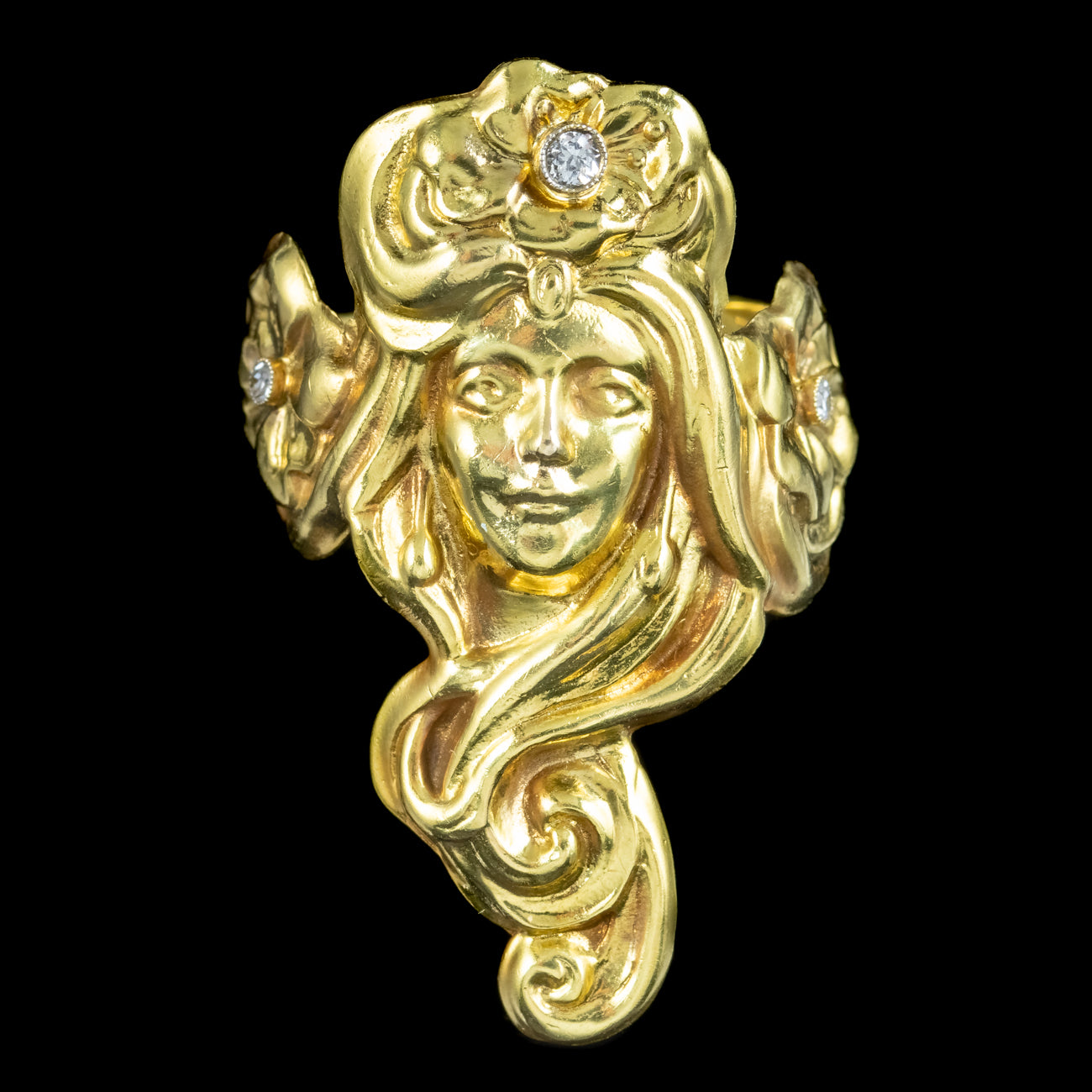 Antique Edwardian Art Nouveau Diamond Nymph Maiden Ring Secondary image