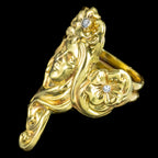 Antique Edwardian Art Nouveau Diamond Nymph Maiden Ring 