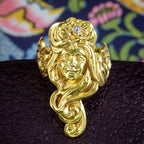Antique Edwardian Art Nouveau Diamond Nymph Maiden Ring 