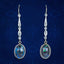 Antique Edwardian Black Opal Diamond Drop Earrings Platinum 18ct Gold
