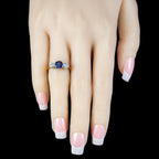 Antique Edwardian Ceylon Sapphire Diamond Trilogy Ring 1.51ct Sapphire With Certs