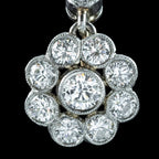 Antique Edwardian Diamond Earrings 1.84ct Daisy Cluster