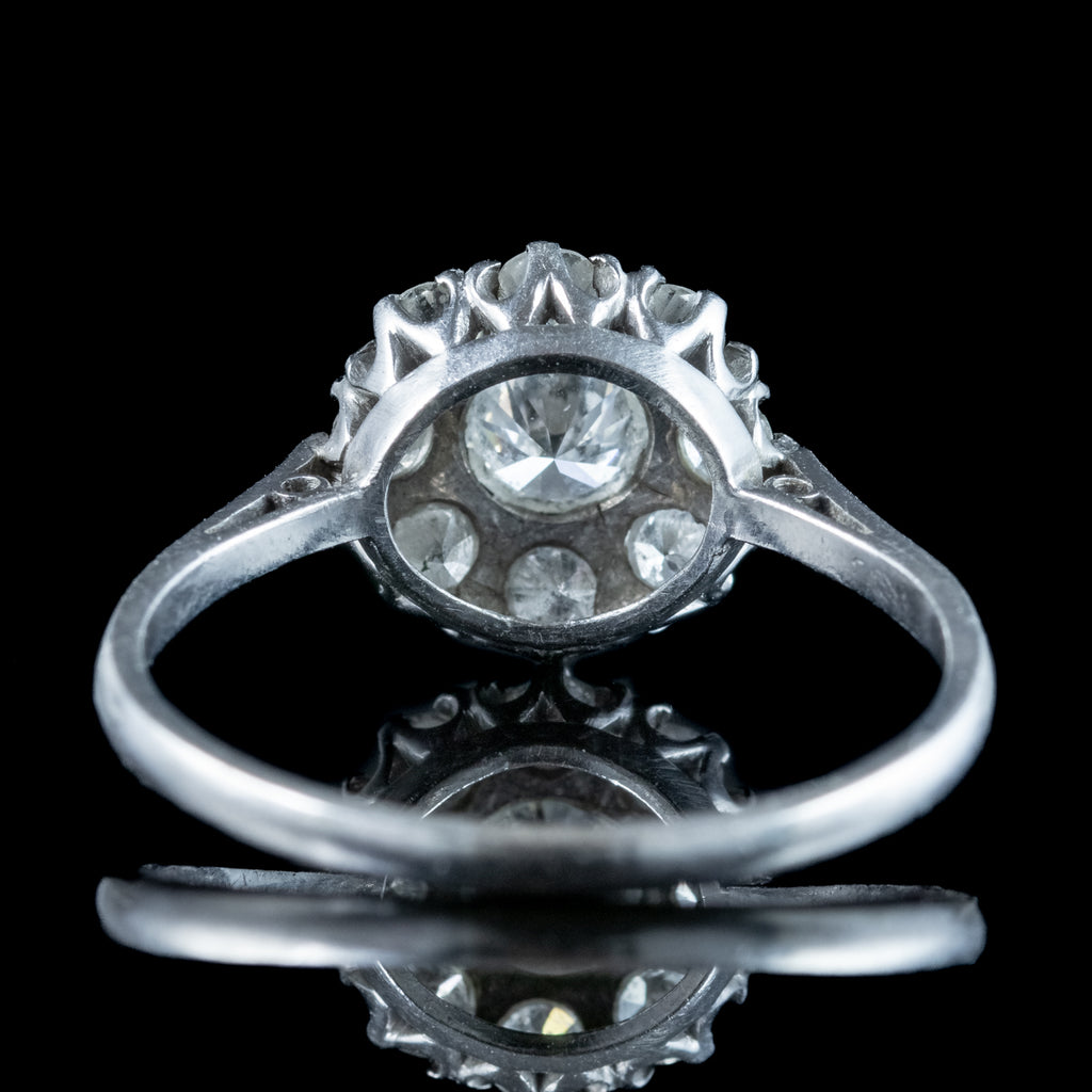 Antique Edwardian Diamond Cluster Ring 1.5ct Total