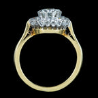 Antique Edwardian Diamond Daisy Cluster Ring 1.6ct Total