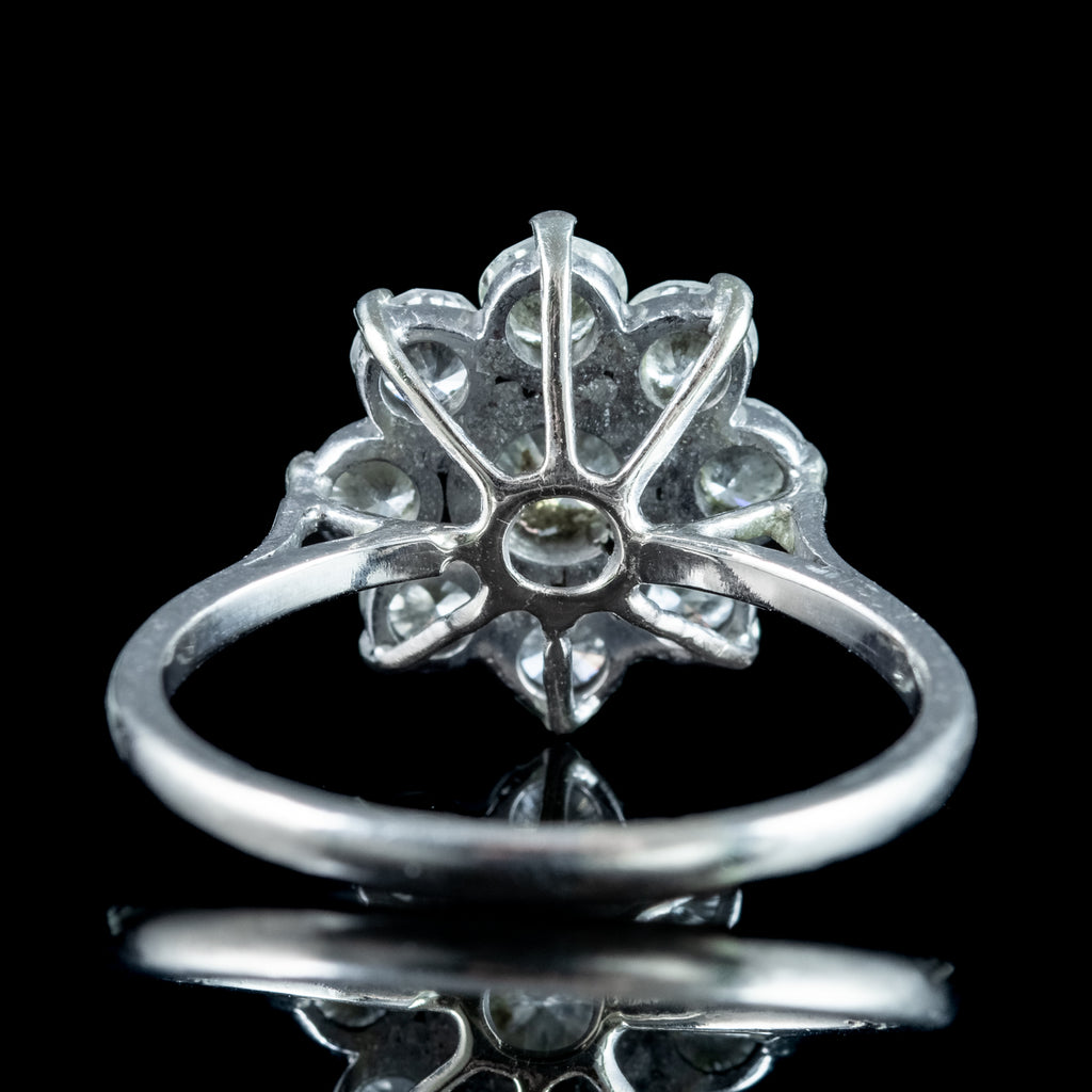 Antique Edwardian Diamond Daisy Cluster Ring 2.25ct Total