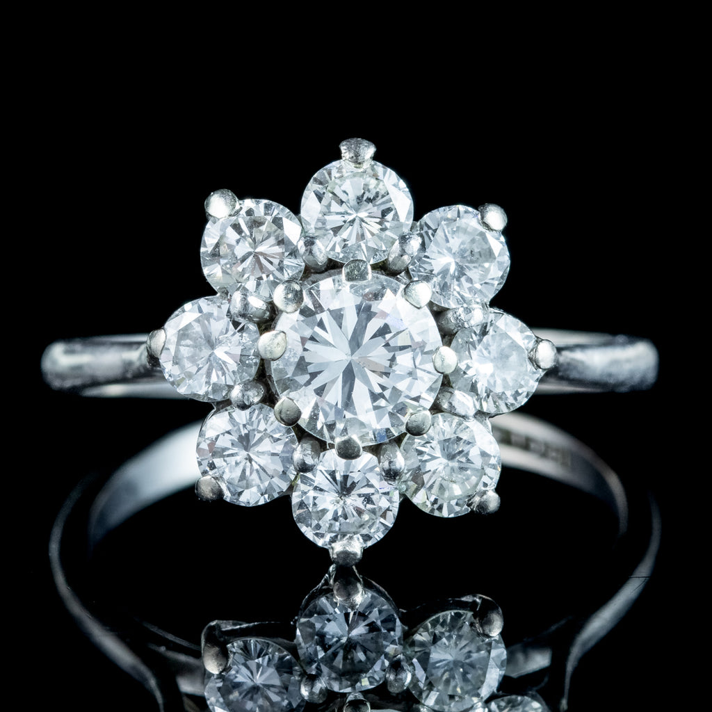 Antique Edwardian Diamond Daisy Cluster Ring 2.25ct Total