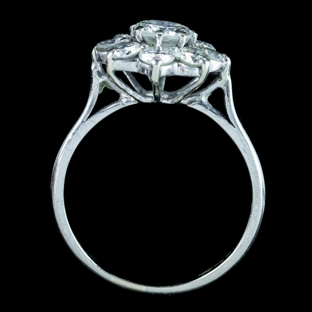Antique Edwardian Diamond Daisy Cluster Ring 2.25ct Total