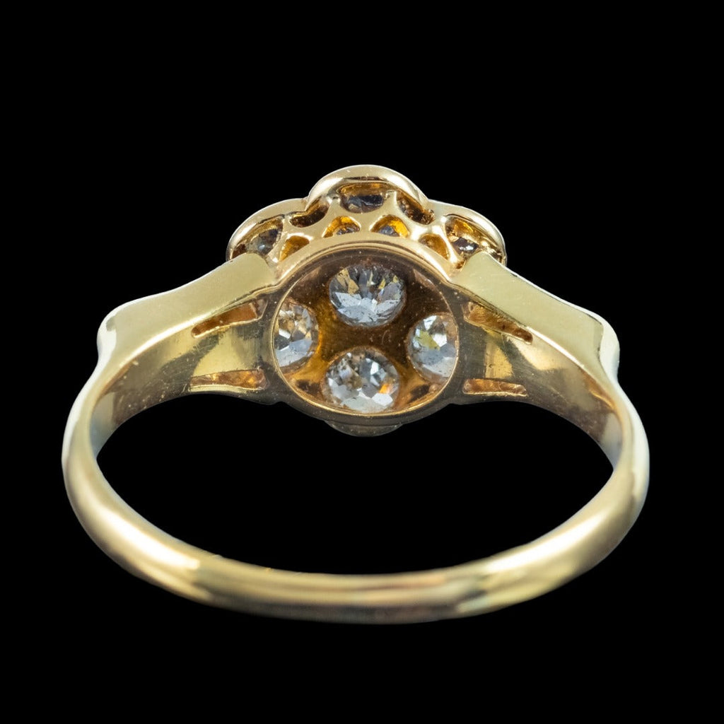 Antique Edwardian Diamond Daisy Cluster Ring 0.72ct Total