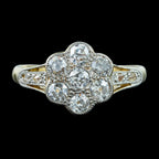 Antique Edwardian Diamond Daisy Cluster Ring 0.72ct Total