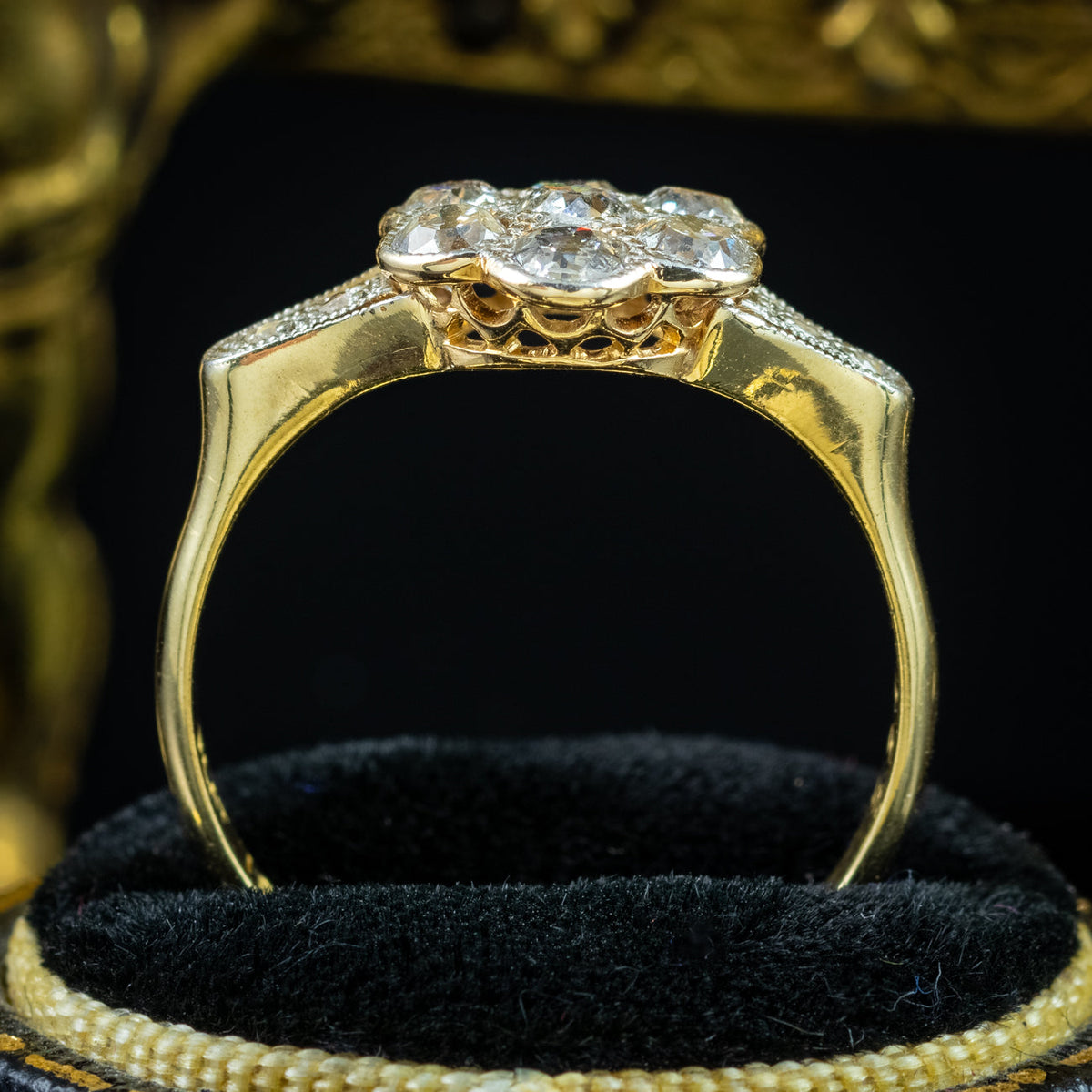 Antique Edwardian Diamond Daisy Cluster Ring 0.72ct Total