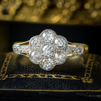 Antique Edwardian Diamond Daisy Cluster Ring 0.72ct Total