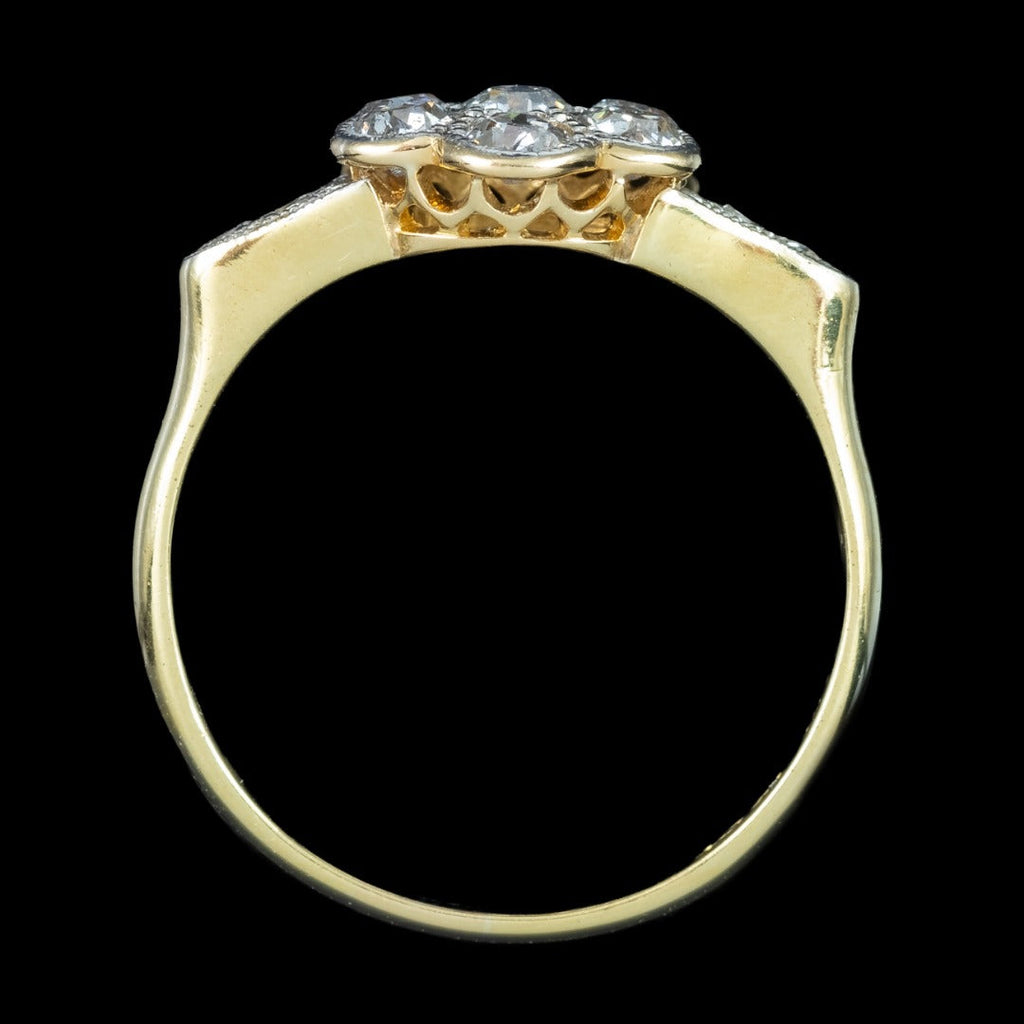 Antique Edwardian Diamond Daisy Cluster Ring 0.72ct Total