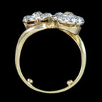 Antique Edwardian Diamond Flower Twist Ring 1.5ct Total