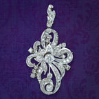 Antique Edwardian Diamond Pendant Brooch 18ct Gold Platinum 1.4ct Diamond