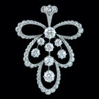 Antique Edwardian Diamond Pendant Necklace Platinum 4ct Of Diamond