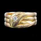 Antique Edwardian Diamond Snake Ring Dated 1918