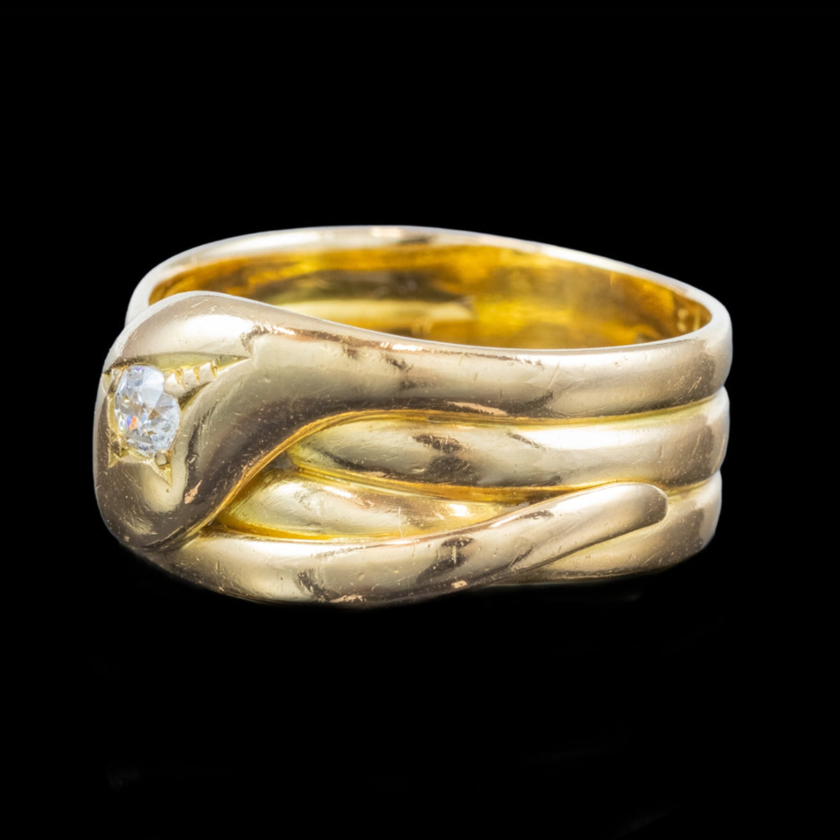 Antique Edwardian Diamond Snake Ring Dated 1918
