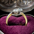 Antique Edwardian Diamond Toi Et Moi Twist Ring 1.3ct Total