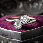Antique Edwardian Diamond Toi Et Moi Twist Ring 1.3ct Total