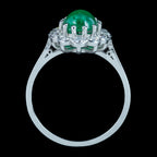 Antique Edwardian Emerald Diamond Daisy Cluster Ring 1.7ct Emerald