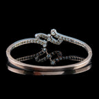 Antique Edwardian French Diamond Bangle Platinum 18ct Gold 