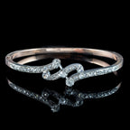 Antique Edwardian French Diamond Bangle Platinum 18ct Gold 