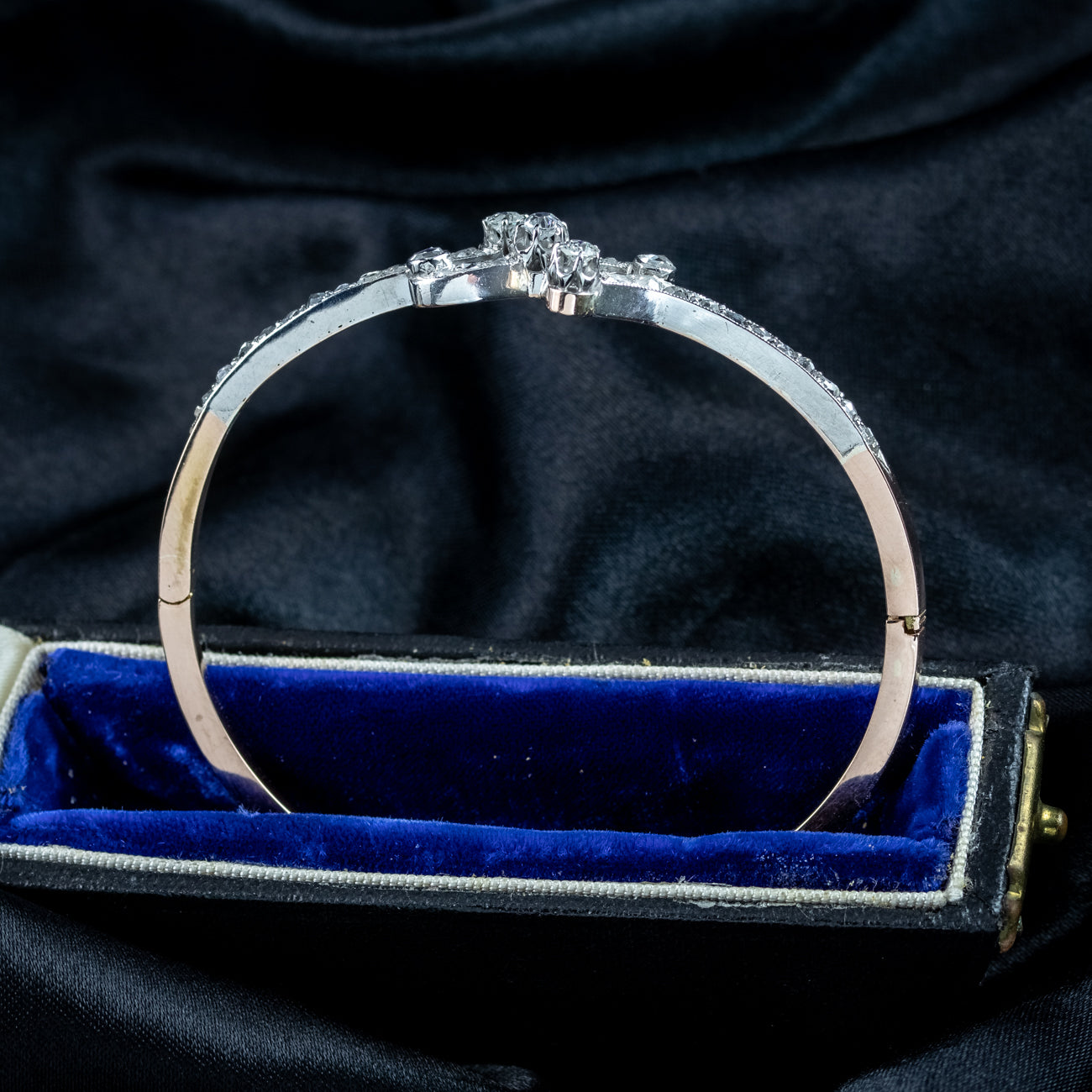 Antique Edwardian French Diamond Bangle Platinum 18ct Gold Secondary image