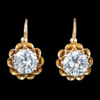 Antique Edwardian French Diamond Earrings 18ct Gold 0.94ct Diamonds