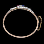 Antique Edwardian French Diamond Sapphire Ruby Bangle Platinum 18ct Gold 