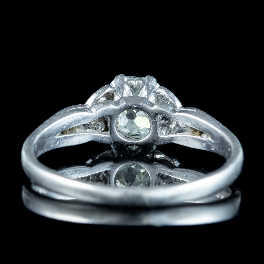 Antique Edwardian Old Cut Diamond Solitaire Ring 1.02ct Total