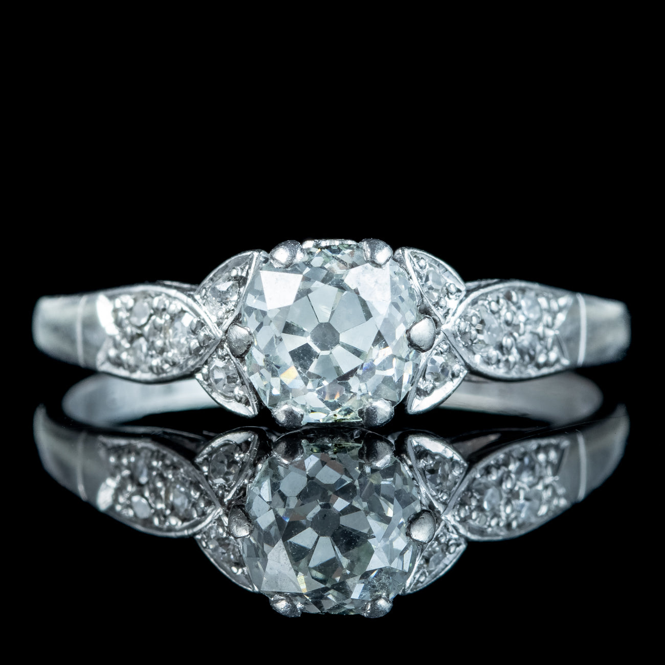 Antique Edwardian Old Cut Diamond Solitaire Ring 1.02ct Total Secondary image
