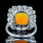 Antique Edwardian Opal Diamond Cluster Ring 6.5ct Opal 
