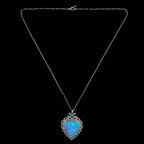 Antique Edwardian Opal Diamond Heart Pendant Necklace Platinum 18ct Gold