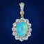 Antique Edwardian Opal Diamond Pendant 7ct Opal 