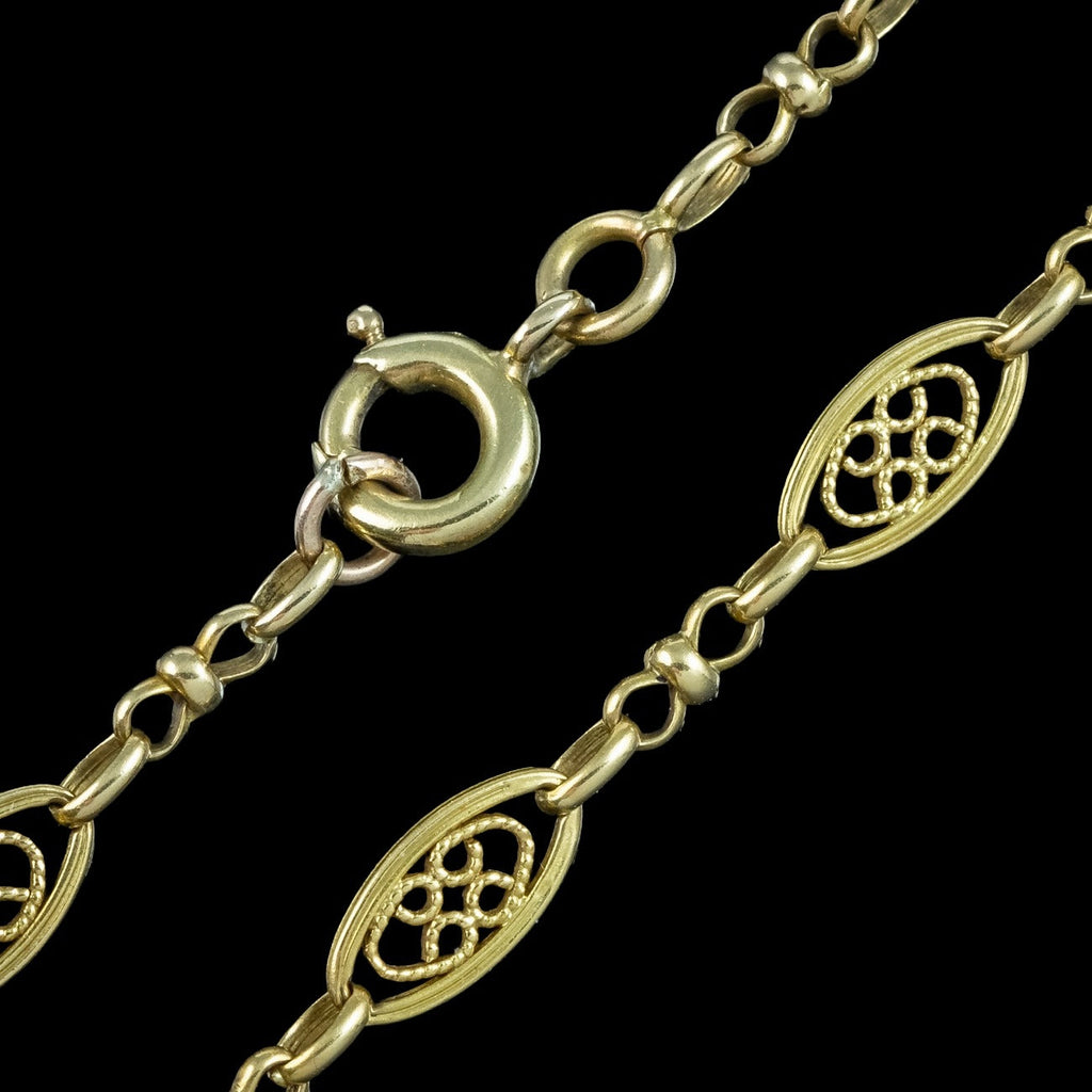 Antique Edwardian Peridot Diamond Lavaliere Necklace 18ct Gold With Box