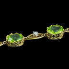 Antique Edwardian Peridot Diamond Lavaliere Necklace 18ct Gold With Box
