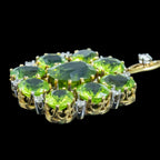 Antique Edwardian Peridot Diamond Lavaliere Necklace 18ct Gold With Box