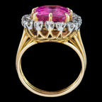 Antique Edwardian Pink Sapphire Diamond Ring 8.5ct Synthetic Sapphire 